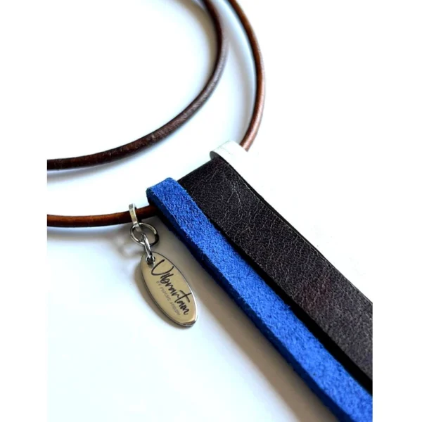 Collar Ulises Azul/Blanco/Café Energía Piscis