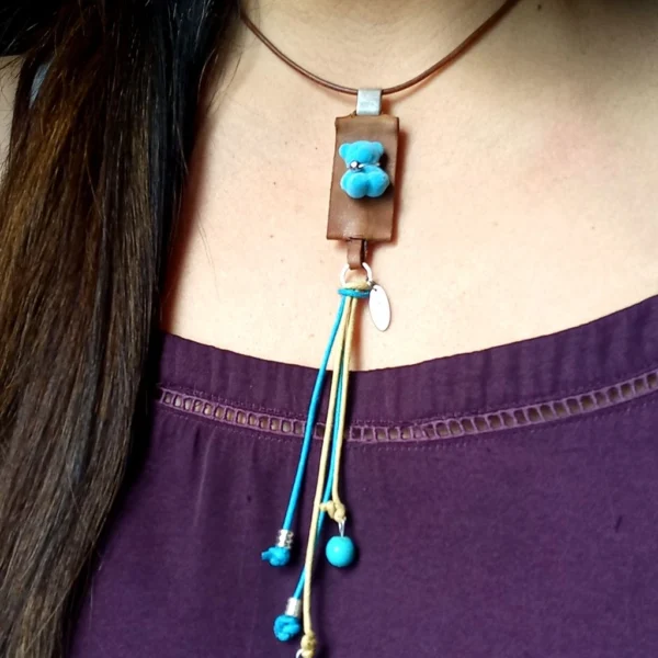 Collar Oso Azul Energía Piscis