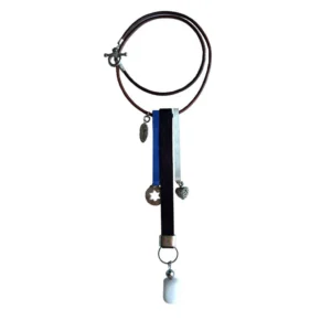 Collar Ulises Azul/Blanco/Café Energía Piscis