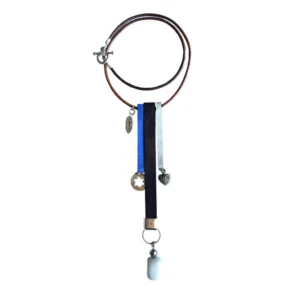 Collar Ulises Azul/Blanco/Café Energía Piscis